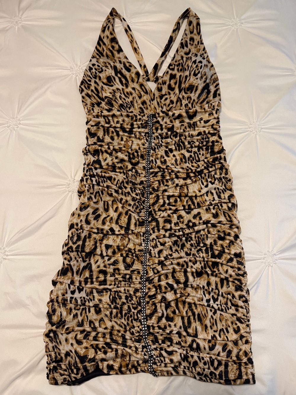 vintage Deletta rhinestone leopard dress